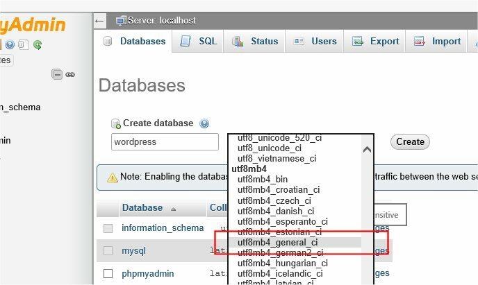 Phpmyadmin Create Database 4.4